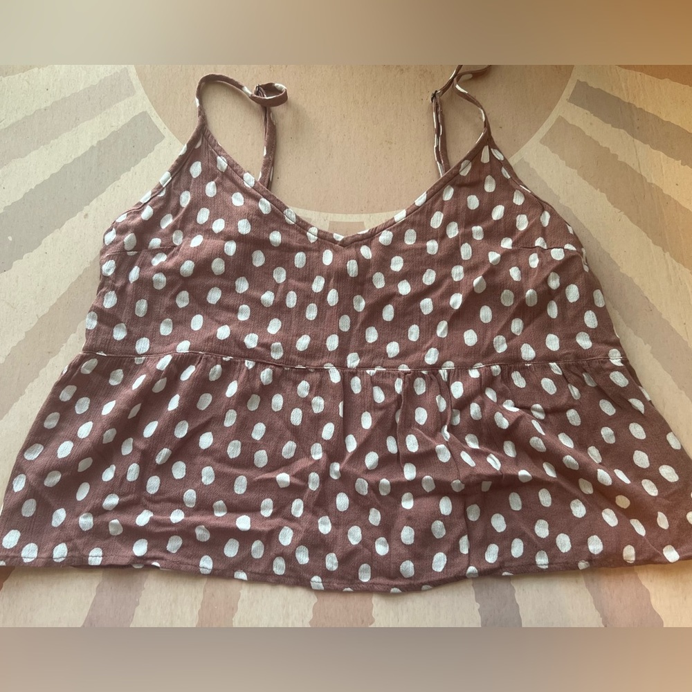 Mauve polka dot tank - small - Abercrombie & Fitch